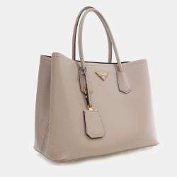 Pre Owned Prada Saffiano Double Cuir Tote