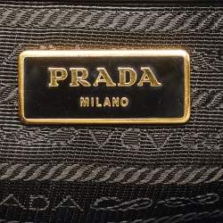 Pre Owned Prada Green Saffiano Lux Leather Small Galleria Double Zip Tote