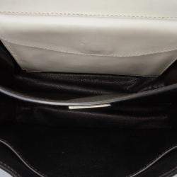 Pre Owned Prada White City Calf Studded Folk Cahier Crossbody
