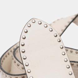 Pre Owned Prada White City Calf Studded Folk Cahier Crossbody