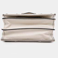 Pre Owned Prada White City Calf Studded Folk Cahier Crossbody