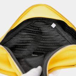Pre Owned Prada Yellow Saffiano Triangle Convertible Shoulder Bag