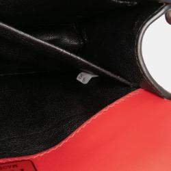 Pre Owned Prada Black/Red Saffiano Trimmed City Calf Crystal Cahier Crossbody