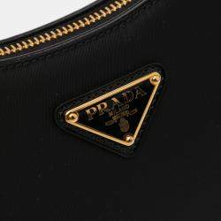 Pre Owned Prada Black Mini Re-Nylon Arque Bag