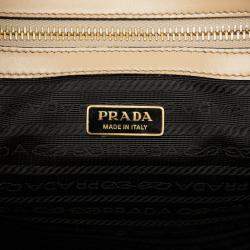 Pre Owned Prada Brown Large Saffiano Lux Embossed Logo Convertible Tote