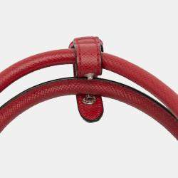 Pre Owned Prada Red Small Saffiano Cuir Double Handle Satchel