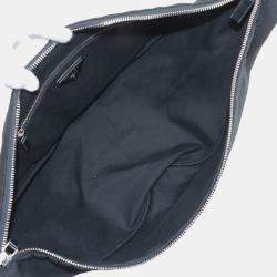 Pre Owned Prada Black Canvas Canapa Triangle Logo Shoulder Bag