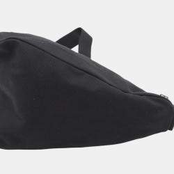 Pre Owned Prada Black Canvas Canapa Triangle Logo Shoulder Bag