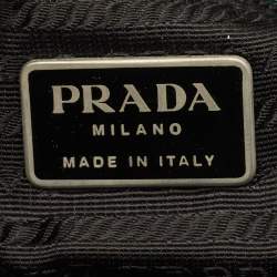 Pre Owned Prada Green Nylon Logo Triangle Zip Tote