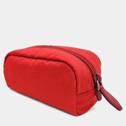 Pre Owned Prada Red Nylon fabric pouch