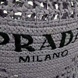 Pre Owned Prada Purple Raffia raffia shoulder bag