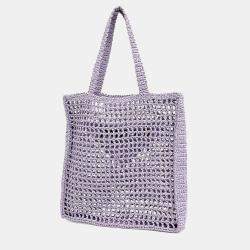 Pre Owned Prada Purple Raffia raffia shoulder bag