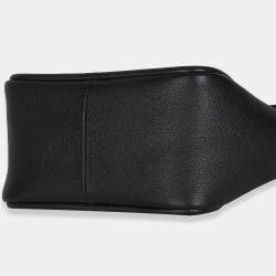 Pre Owned Prada Black Soft Grain Leather Mini Shopping Tote Bag