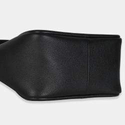 Pre Owned Prada Black Soft Grain Leather Mini Shopping Tote Bag