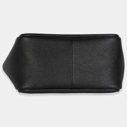 Pre Owned Prada Black Soft Grain Leather Mini Shopping Tote Bag