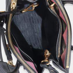 Pre Owned Prada Black Saffiano City Calfskin Greche Paradigme Bag