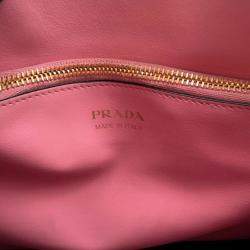Pre Owned Prada Red City Calf Trimmed Saffiano Paradigme Bag
