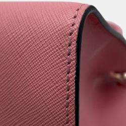 Pre Owned Prada Red City Calf Trimmed Saffiano Paradigme Bag