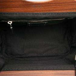 Pre Owned Prada Black Canvas Wood Handle Canapa Logo Satchel