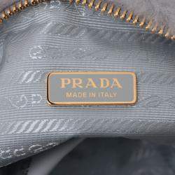 Pre Owned Prada Grey Mini Shearling Triangle Satchel