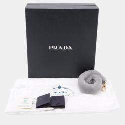 Pre Owned Prada Grey Mini Shearling Triangle Satchel