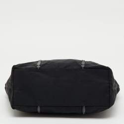 Pre Owned Prada Black Leather and Re-Nylon Tote