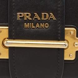 Pre Owned Prada Black Leather Cahier Belt Bag