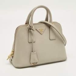 Pre Owned Prada Beige Saffiano Leather Small Promenade Satchel