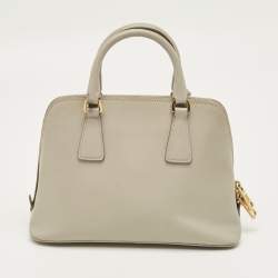 Pre Owned Prada Beige Saffiano Leather Small Promenade Satchel