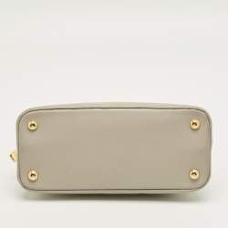 Pre Owned Prada Beige Saffiano Leather Small Promenade Satchel