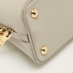 Pre Owned Prada Beige Saffiano Leather Small Promenade Satchel