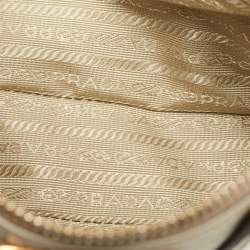 Pre Owned Prada Beige Saffiano Leather Small Promenade Satchel