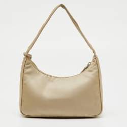 Pre Owned Prada Beige Nylon Re-Edition 2000 Shoulder Bag