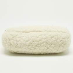 Pre Owned Prada White Wool Re-Edition 2000 Shoulder Bag
