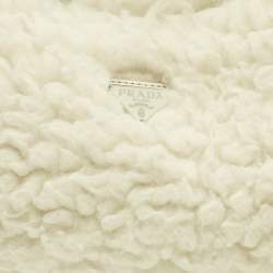 Pre Owned Prada White Wool Re-Edition 2000 Shoulder Bag