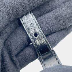 Pre Owned Prada Triangle Logo 2Way Handbag Beige/Black Fake Fur