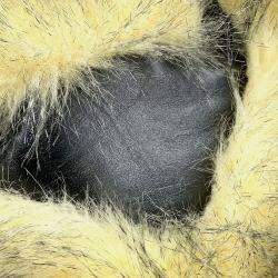 Pre Owned Prada Triangle Logo 2Way Handbag Beige/Black Fake Fur