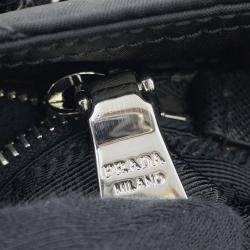 Pre Owned Prada Quilted Chaintote Bag Black Nylon