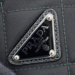 Pre Owned Prada Quilted Chaintote Bag Black Nylon