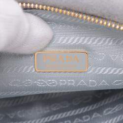 Pre Owned Prada Grey Mini Shearling Triangle Satchel