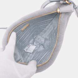 Pre Owned Prada Grey Mini Shearling Triangle Satchel