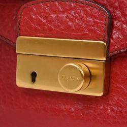 Pre Owned Prada Red Leather Handbag