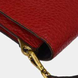 Pre Owned Prada Red Leather Handbag
