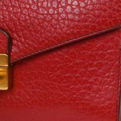 Pre Owned Prada Red Leather Handbag