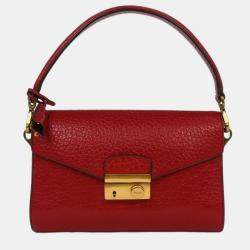Pre Owned Prada Red Leather Handbag