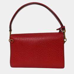 Pre Owned Prada Red Leather Handbag