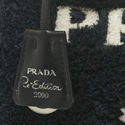 Pre Owned Prada Black Terry Cloth Mini Re-Edition 2000 Baguette Bag