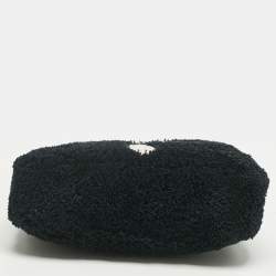 Pre Owned Prada Black Terry Cloth Mini Re-Edition 2000 Baguette Bag