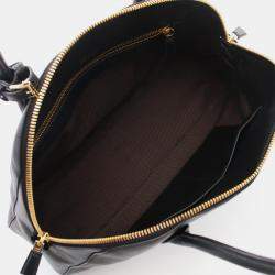 مملوكة مسبقًا Prada Soft Grain Black Leather Tote Bag