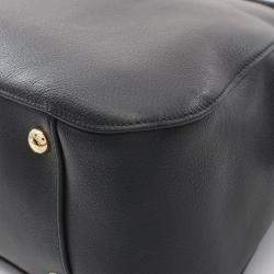 مملوكة مسبقًا Prada Soft Grain Black Leather Tote Bag